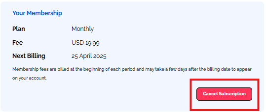 cancel subscription step 2